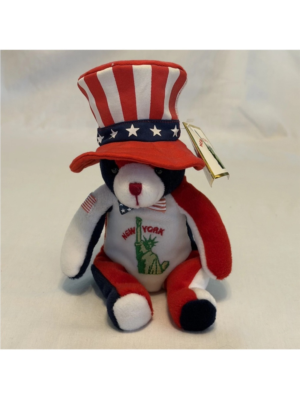 Patriotic Uncle Sam Bear - Red, White & Blue New York Souvenir 2002 NOS